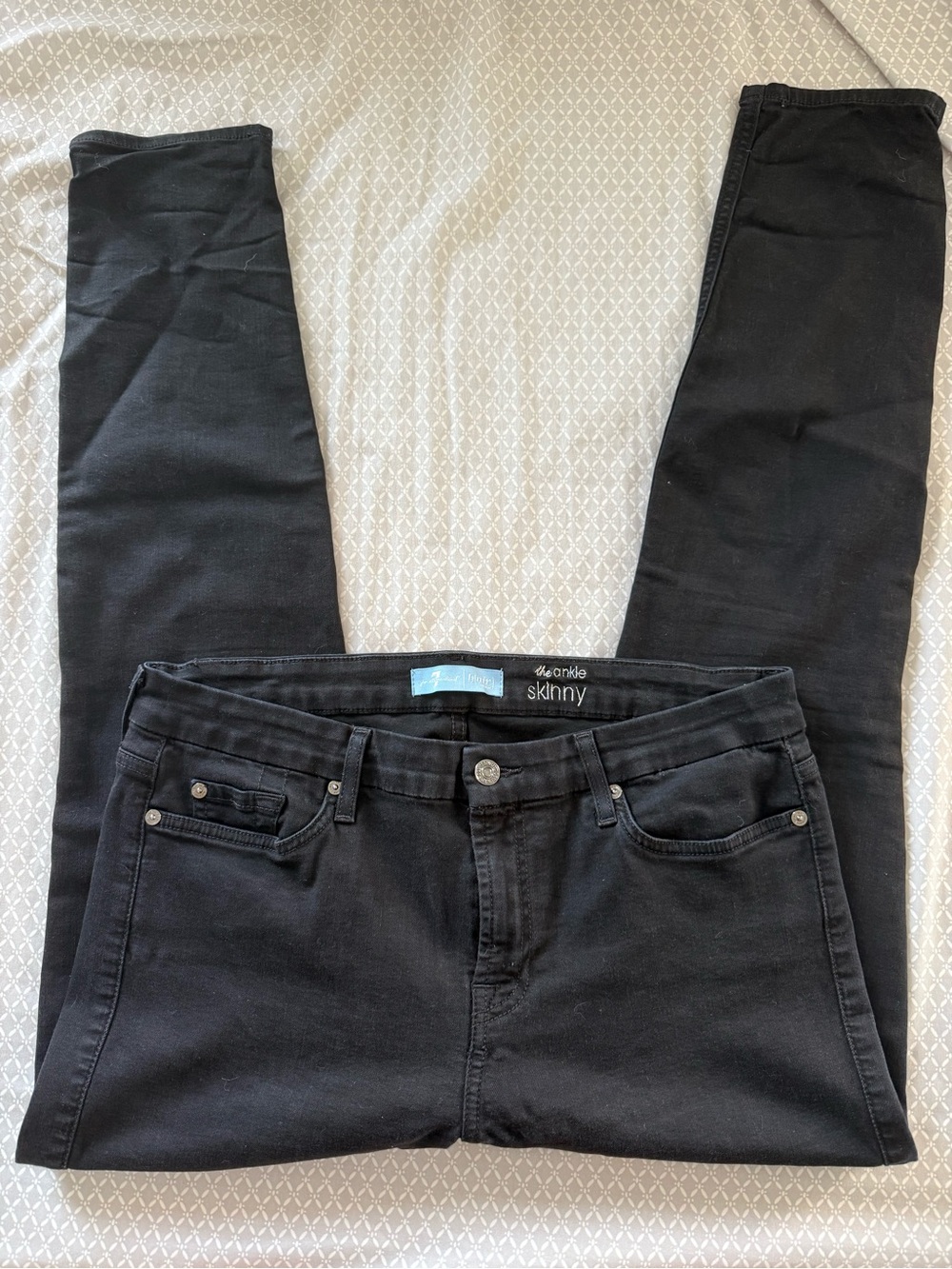 For All Mankind "The Ankle Skinny" Black Denim Jeans